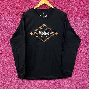 Modelo Cerveza Grounded In Tradition Tile Design Long Sleeve T-Shirt Medium